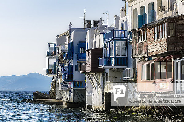 Greece  Mykonos  houses at the coast
