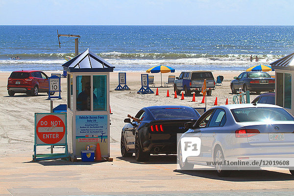 USA Florida Daytona Beach.Car on the beach.