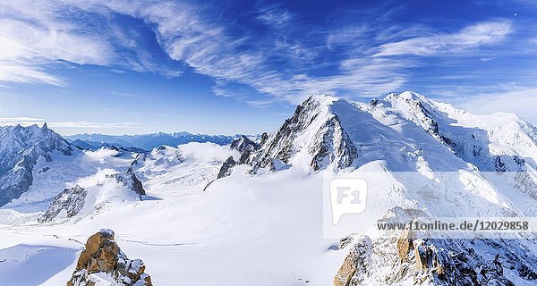 Snowy Mont Blanc  Chamonix  France  Europe