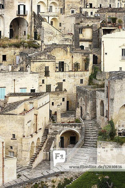 Medieval Old Town  Sassi di Matera  UNESCO Cultural Capital 2019  Matera  Province of Basilicata  Italy  Europe