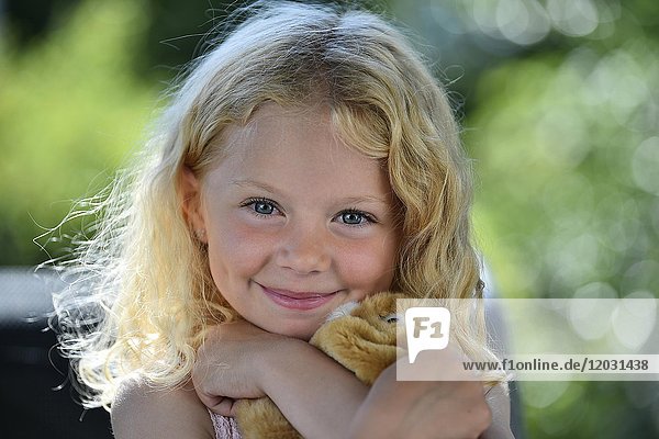 Little girl with blond hair, portrait, Sweden, Europe