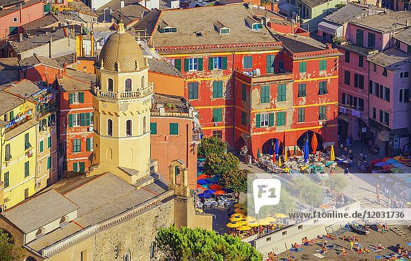 Bunte Häuser  Vernazza  Cinque Terre  Ligurien  Italien  Europa
