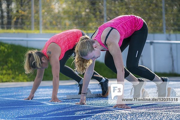 Frauen  Leichtathletik  Sprintstart