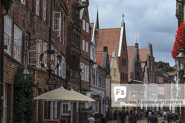 Historische Altstadt  Häuserzeile in der Heiligengeiststraße  Lüneburg  Niedersachsen  Deutschland  Europa