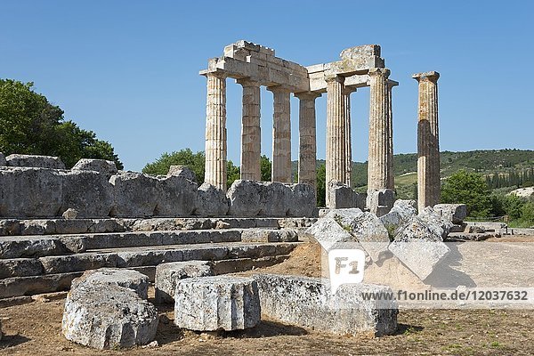 Zeus Temple  Ancient Nemea  Corinthia  Peloponnese  Greece  Europe