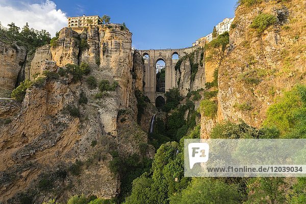Puente Nuevo mit Tajo-Schlucht  Ronda  Provinz Málaga  Andalusien  Spanien  Europa