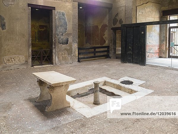 Herculaneum  Casa del Tramezzo di Legno  excavation site  Gulf of Naples  Campania  Italy  Europe