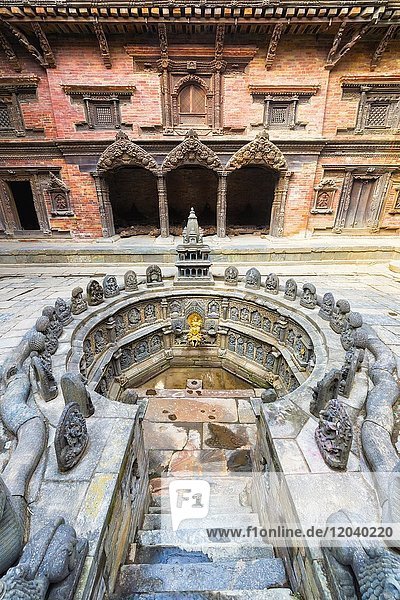 Ritual-Badebecken  Sundari Chowk  Hanuman Dhoka Royal Palace  Patan Durbar Square  Unesco Weltkulturerbe  Kathmandu-Tal  Lalitpur  Nepal  Asien