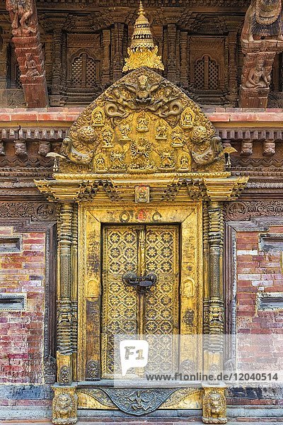 Goldener Eingang  Mul Chowk  Hanuman Dhoka Königspalast  Patan Durbar Square  Unesco Weltkulturerbe  Kathmandu Tal  Lalitpur  Nepal  Asien