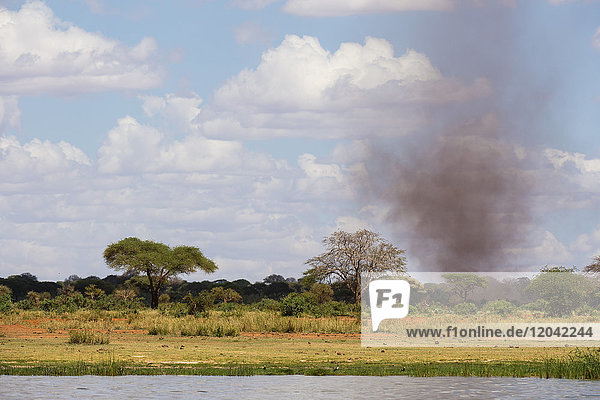 Ein Staubtornado (Staubteufel)  Tsavo  Kenia  Ostafrika  Afrika
