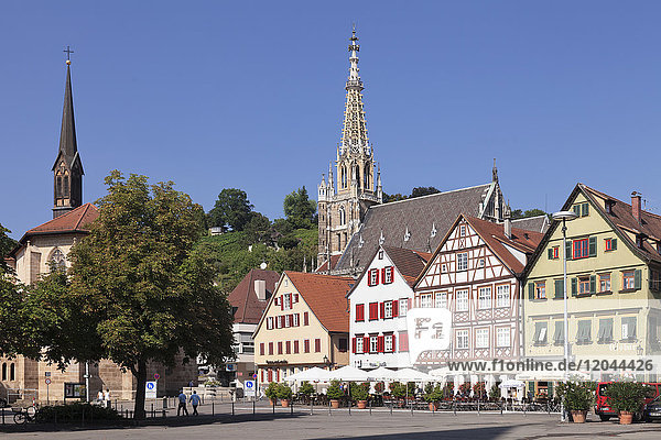 Marktplatz mit St. Paul-Münster und Frauenkirche  Esslingen  Baden-Württemberg  Deutschland  Europa