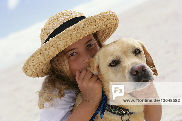Portriat of Girl with Dog