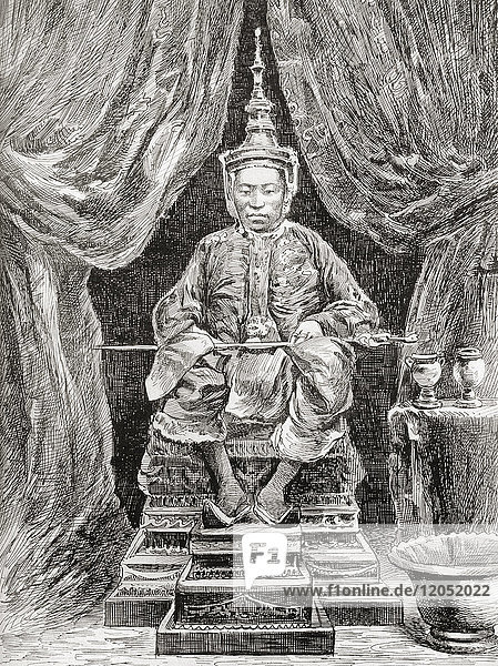 Norodom  früher bekannt als Ang Voddey  1834 - 1904. König von Kambodscha von 1860 bis 1904. Aus Hutchinson's History of the Nations  veröffentlicht 1915.