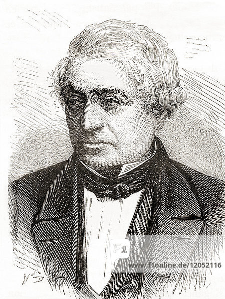 Paul Camille Denis  später von Denis  1796 - 1872. Französischer Ingenieur und Eisenbahnpionier. Aus Les Merveilles de la Science  veröffentlicht 1870.