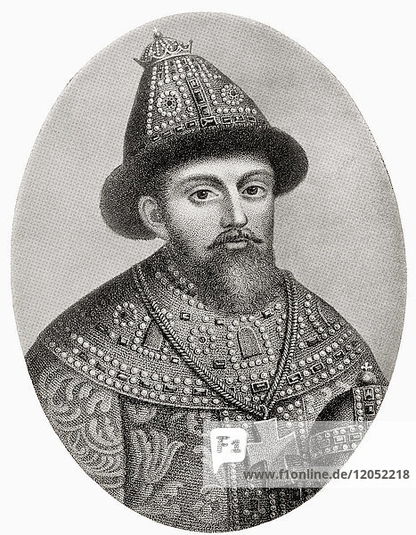 Michael I. von Russland  1596 - 1645. Der erste russische Zar aus dem Haus der Romanows. Aus Hutchinson's History of the Nations  veröffentlicht 1915.