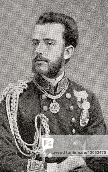 Amadeo I.  1845 - 1890. König von Spanien  regierte kurzzeitig von 1870 bis 1873. Aus Hutchinson's History of the Nations  veröffentlicht 1915.