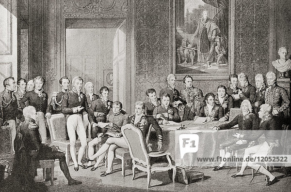 Der Wiener Kongress  Österreich  November 1814 bis Juni 1815. Aus Hutchinson's History of the Nations  veröffentlicht 1915