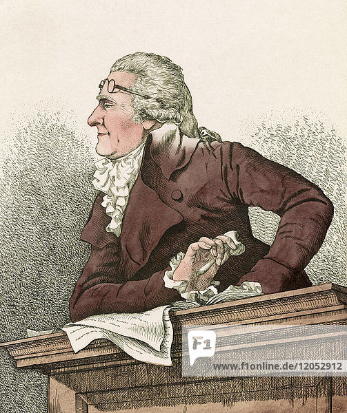 James Christie  1730 bis 1803. In Schottland geborener Gründer des Auktionshauses Christie's im Jahr 1766.