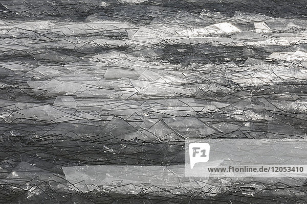 Gebrochenes Eis  das wie zerbrochenes Glas aussieht  im Eriesee; Ontario  Kanada