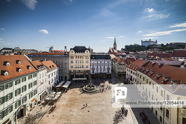 Slovakia  Bratislava  cityscape  Old Town  Main Square from above