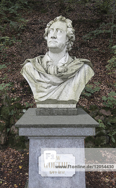 Tschechien,  Karlovy Vary,  Büste des deutschen Dichters Johann Wolfgang von Goethe von Adolf von Donndorf