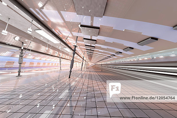 3D gerenderte Illustration  futuristische Innenarchitektur