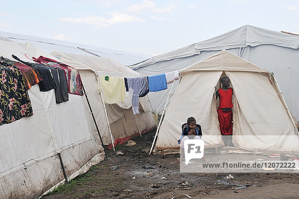 Kongolesisches Flüchtlingslager in Uganda.