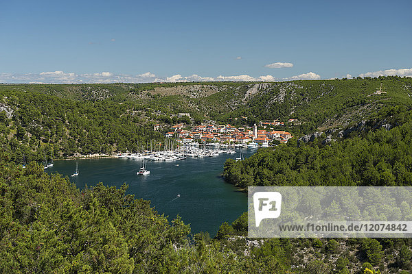 Port of Skradin and boats  Croatia  Europe