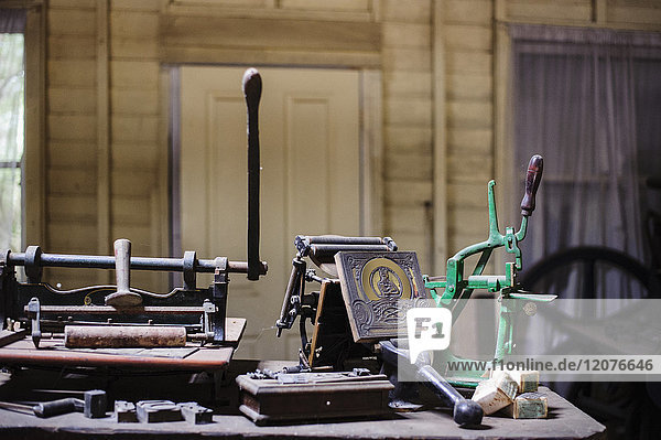 Old printing press machine