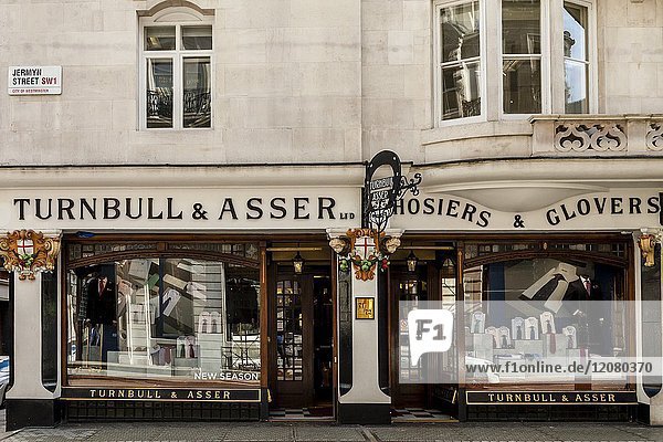 Turnbull & Asser Men's Clothing Shop In Jermyn Street  St James's  London  UK.