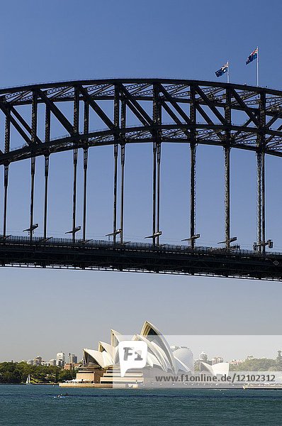 Opera House and Harbour Bridge  Sydney  New South Wales  Australia.
