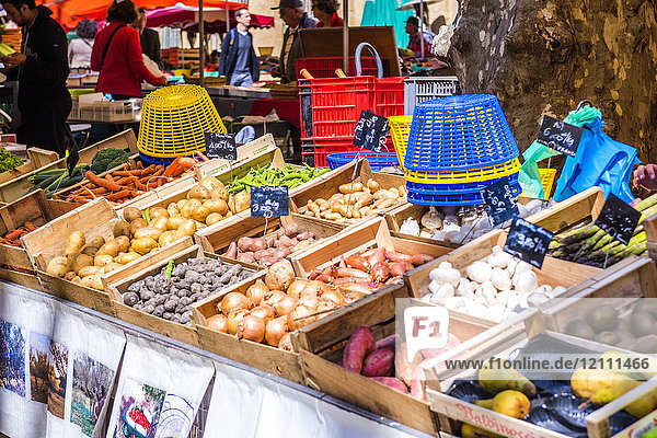 Fruit and vegetable stall at the market