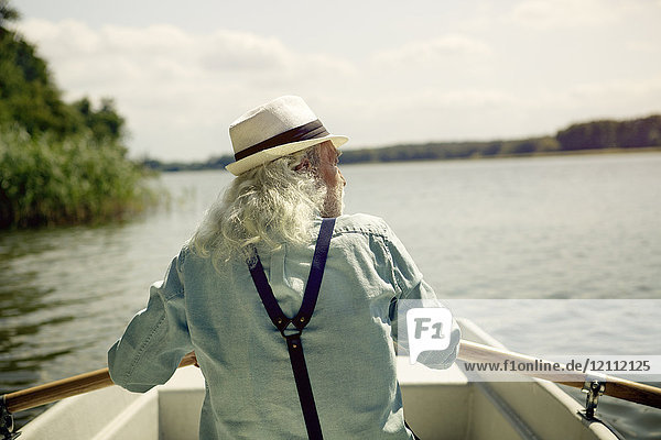 Senior am Seddiner See, Brandenburg, Deutschland, Europa