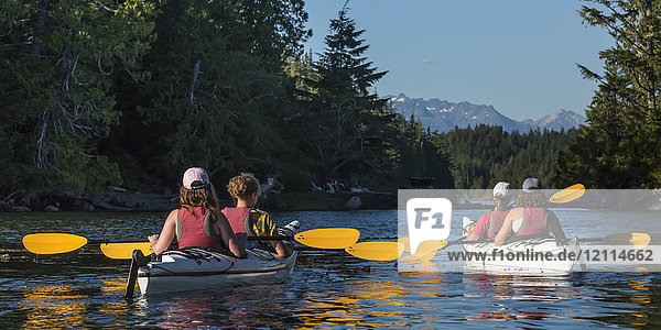 Kayaking in Clayoquot Sound  Vancouver Island; Tofino  British Columbia  Canada