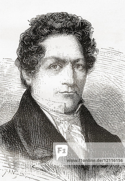 Louis Jacques Thénard  1777 - 1857. Französischer Chemiker. Aus Les Merveilles de la Science  veröffentlicht 1870.
