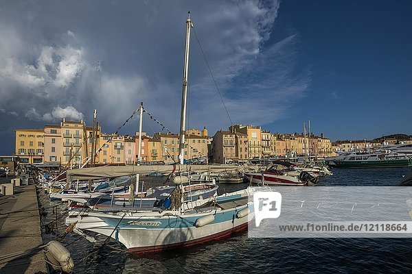 Hafen von St. Tropez  Var  Côte d' Azur  Südfrankreich  Frankreich  Europa