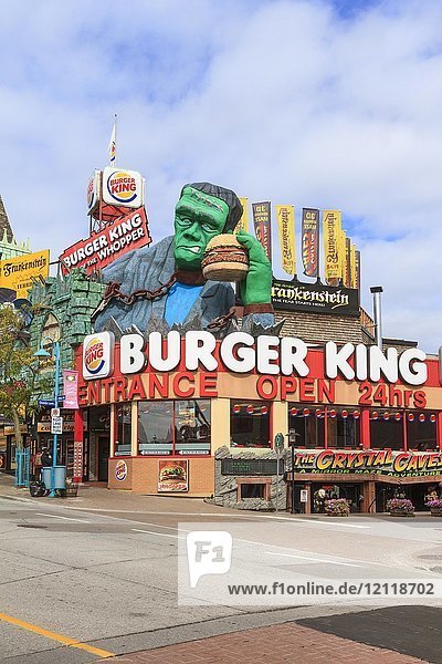 Fast Food Restaurant Burger King  Clifton Hill  Niagara Falls  Ontario  Canada  North America