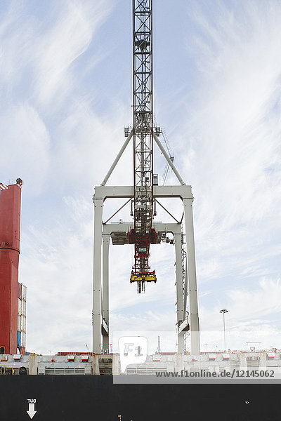 South Africa Cape Town crane on cargo ship
