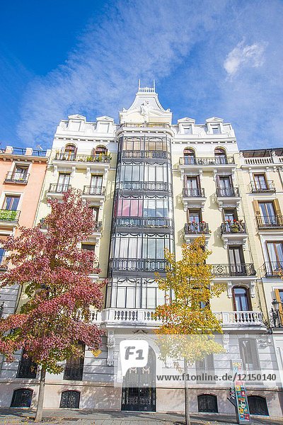 Facade of house. Plaza de Oriente  Madrid  Spain.