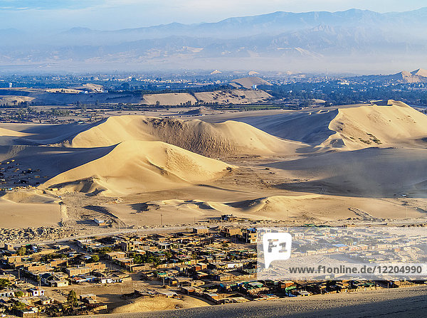 Sand dunes of Ica Desert near Huacachina  Ica Region  Peru  South America