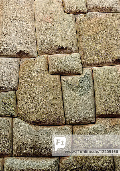 Inka-Steinmetzarbeiten  Hatunrumiyoc-Straße  UNESCO-Weltkulturerbe  Cusco  Peru  Südamerika