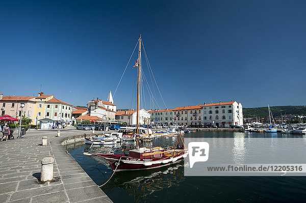 The port of Isola surrounded by the old town  Isola  Slovenia  Europe