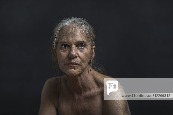 Portrait of sad older Caucasian woman