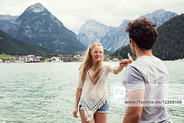 Couple by Achensee holding hands  Innsbruck  Tirol  Austria  Europe