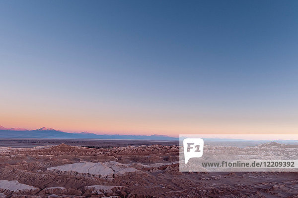 Sonnenuntergangs-Blick über das Tal des Mondes  Atacama-Wüste  Chile