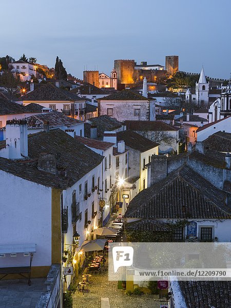 View over town. Historic small town Obidos with a medieval old town  a tourist attraction north of Lisboa Europe  Southern Europe  Portugal.