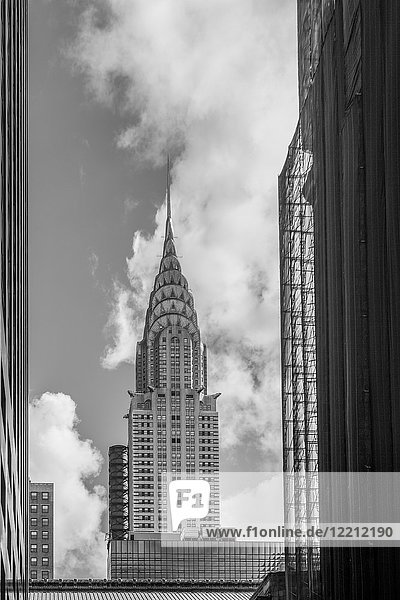Ansicht des Chrysler-Gebäudes  B&W  New York  USA
