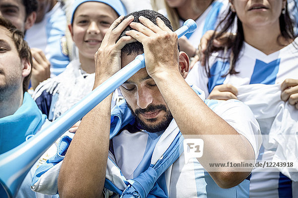 Argentinischer Fußballfan enttäuscht über das Spiel