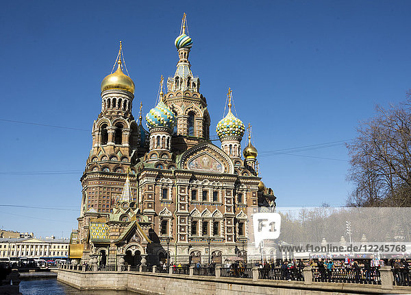 Kirche unseres Erlösers auf vergossenem Blut (Kirche der Auferstehung Christi)  UNESCO-Weltkulturerbe  St. Petersburg  Russland  Europa