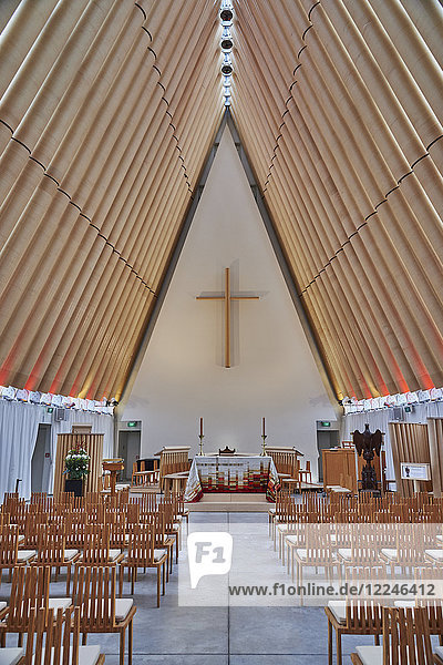 Cardboard Cathedral  the post-earthquake temporary replacement to the city's Gothic-revival cathedral opened in 2012  Christchurch  Canterbury  South Island  New Zealand  Pacific